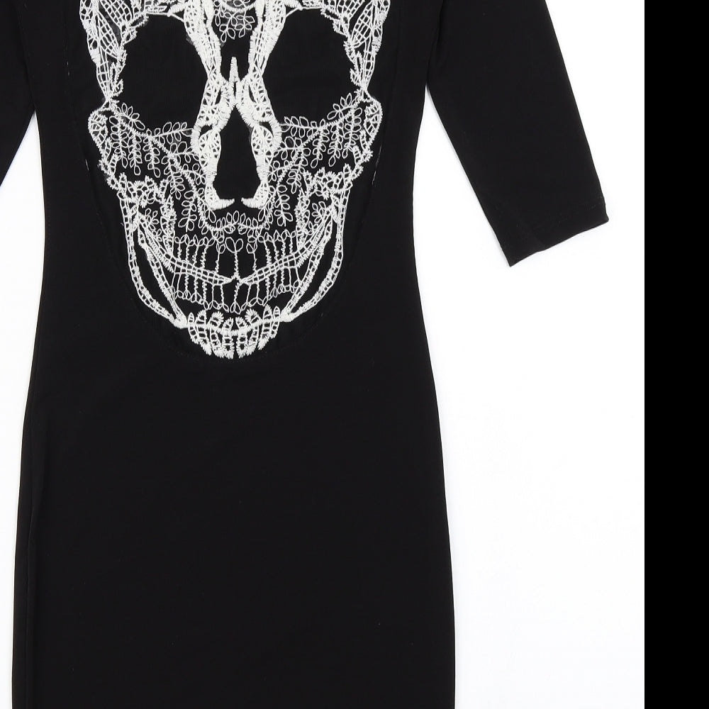 Good Time USA Womens Black   Bodycon  Size S  - Skull