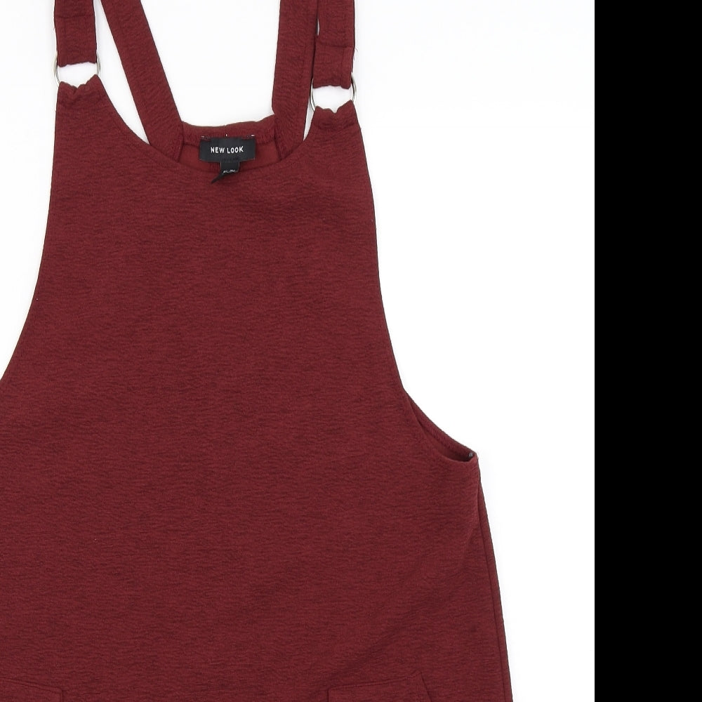 New Look Womens Red   Pinafore/Dungaree Dress  Size 14