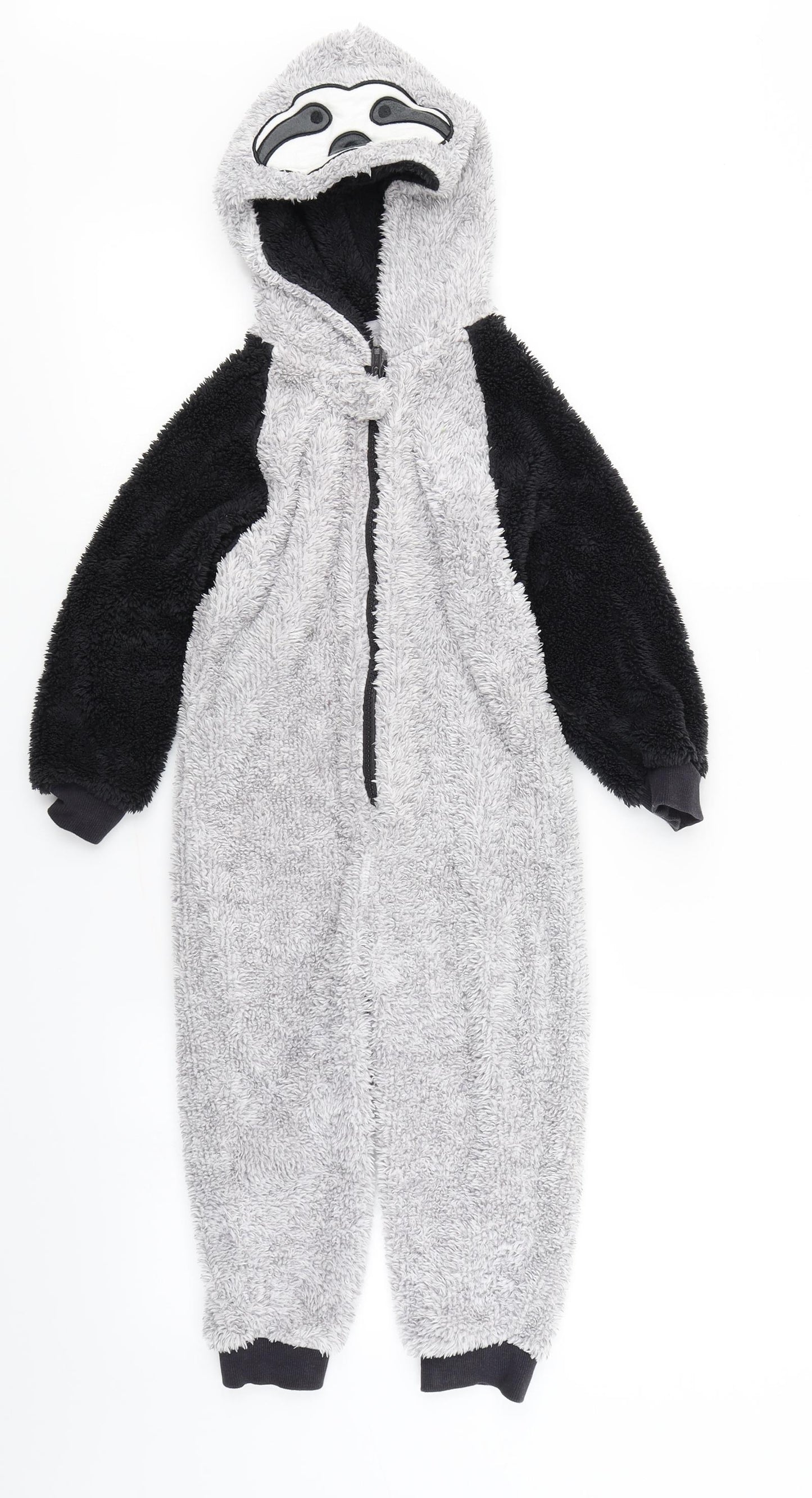 Matalan Boys Grey Solid Fleece  One Piece Size 2-3 Years  - Sloth