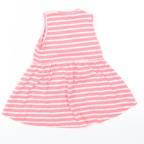 Young Dimension Girls Pink Striped  Skater Dress  Size 2-3 Years