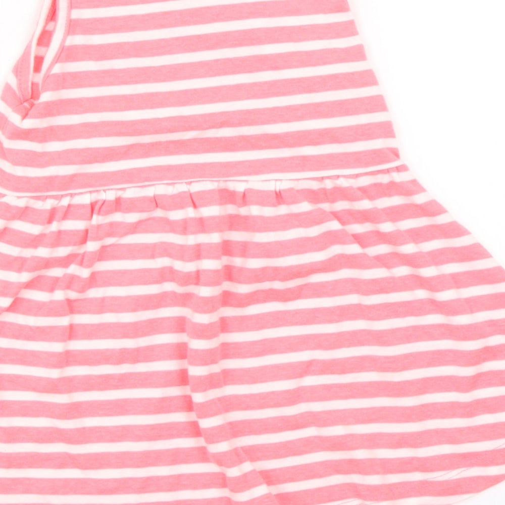 Young Dimension Girls Pink Striped  Skater Dress  Size 2-3 Years