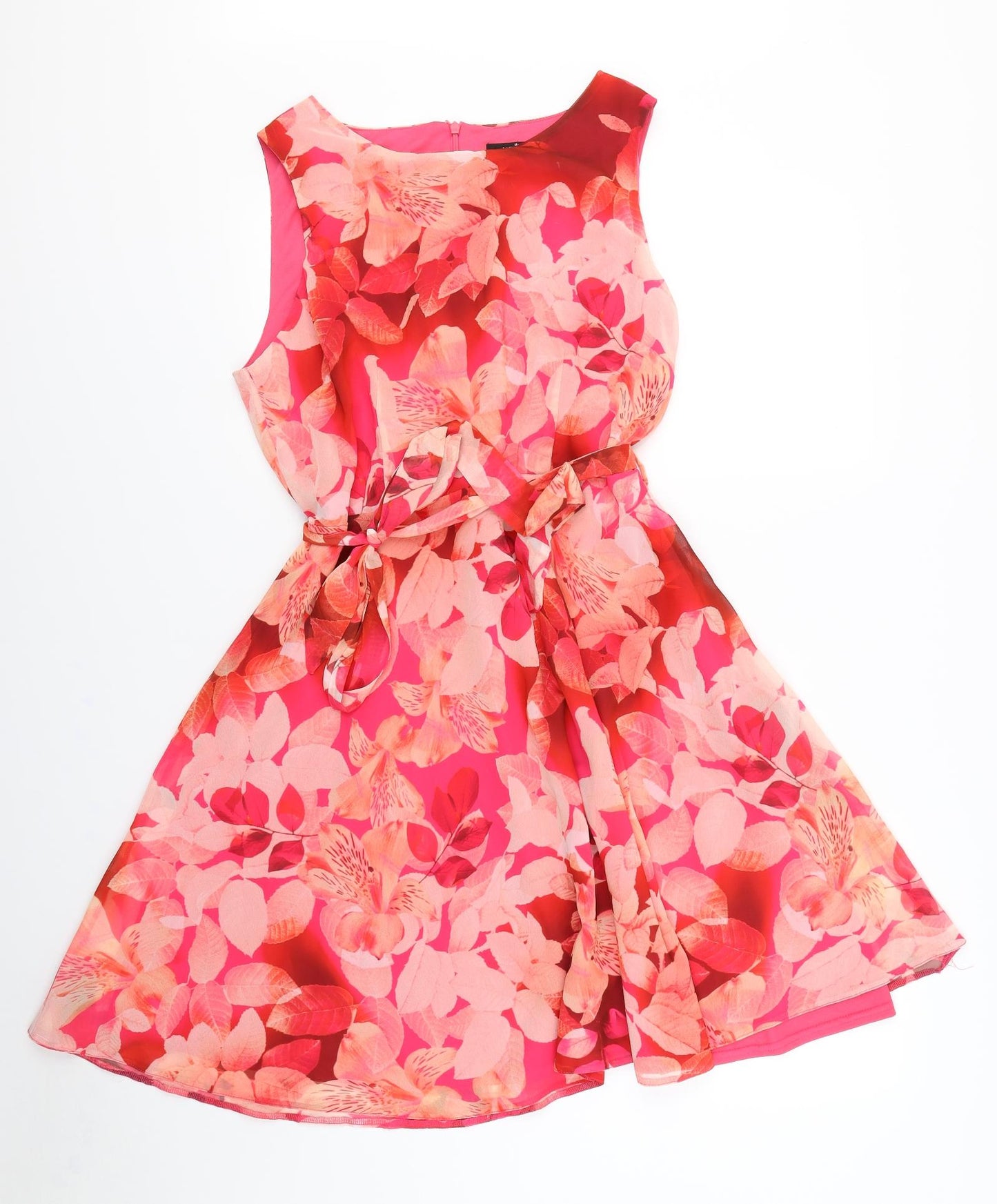 Wallis Womens Pink Floral  Fit & Flare  Size 14