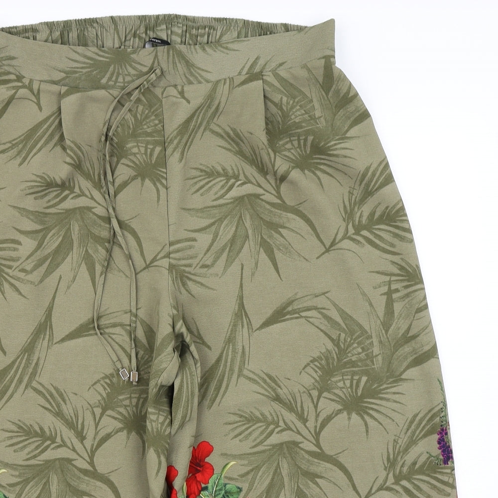 George Womens Green Floral  Capri Trousers Size 18 L20 in
