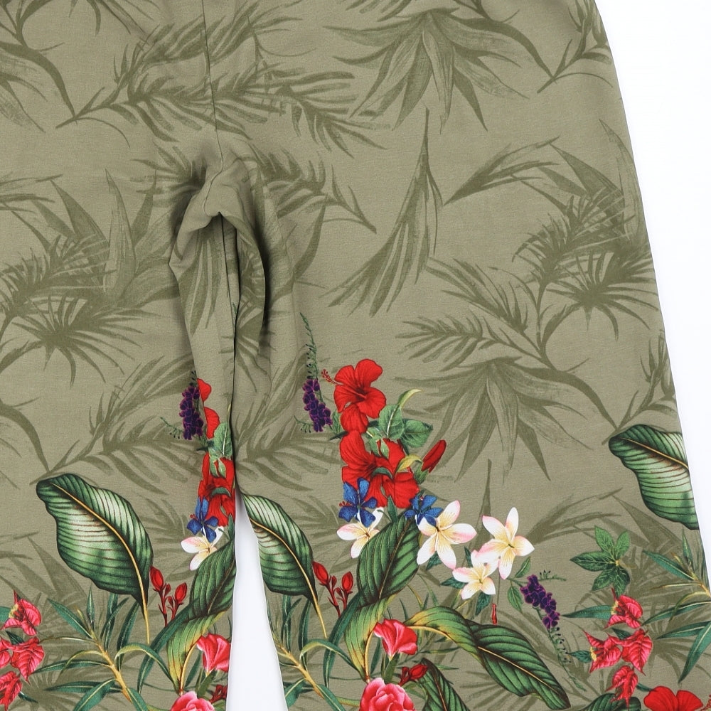 George Womens Green Floral  Capri Trousers Size 18 L20 in