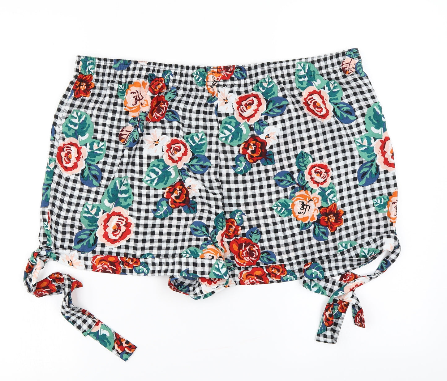 Papaya Womens Black Floral  Hot Pants Shorts Size 18