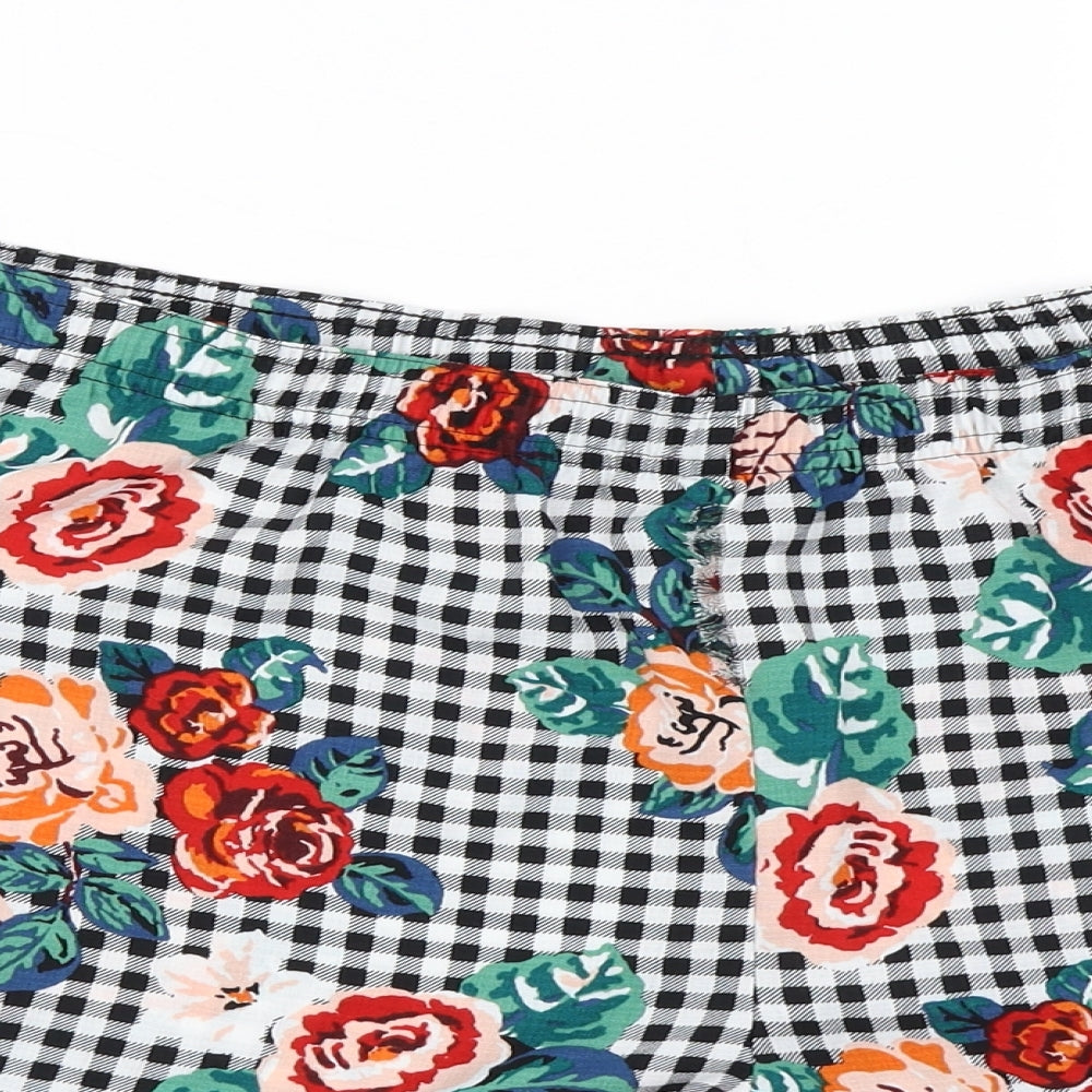 Papaya Womens Black Floral  Hot Pants Shorts Size 18