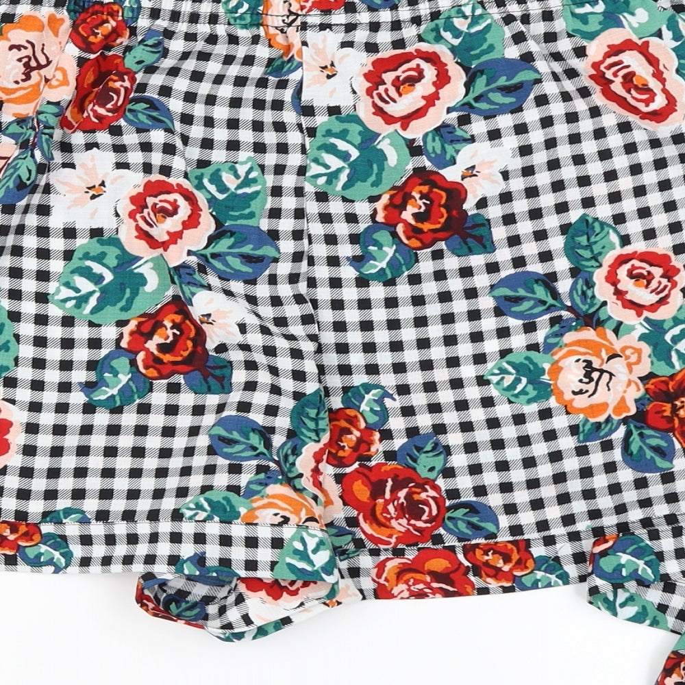 Papaya Womens Black Floral  Hot Pants Shorts Size 18
