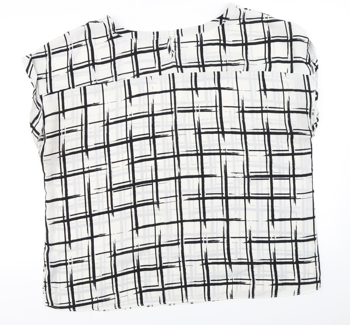 George Womens White Check  Basic Blouse Size 20