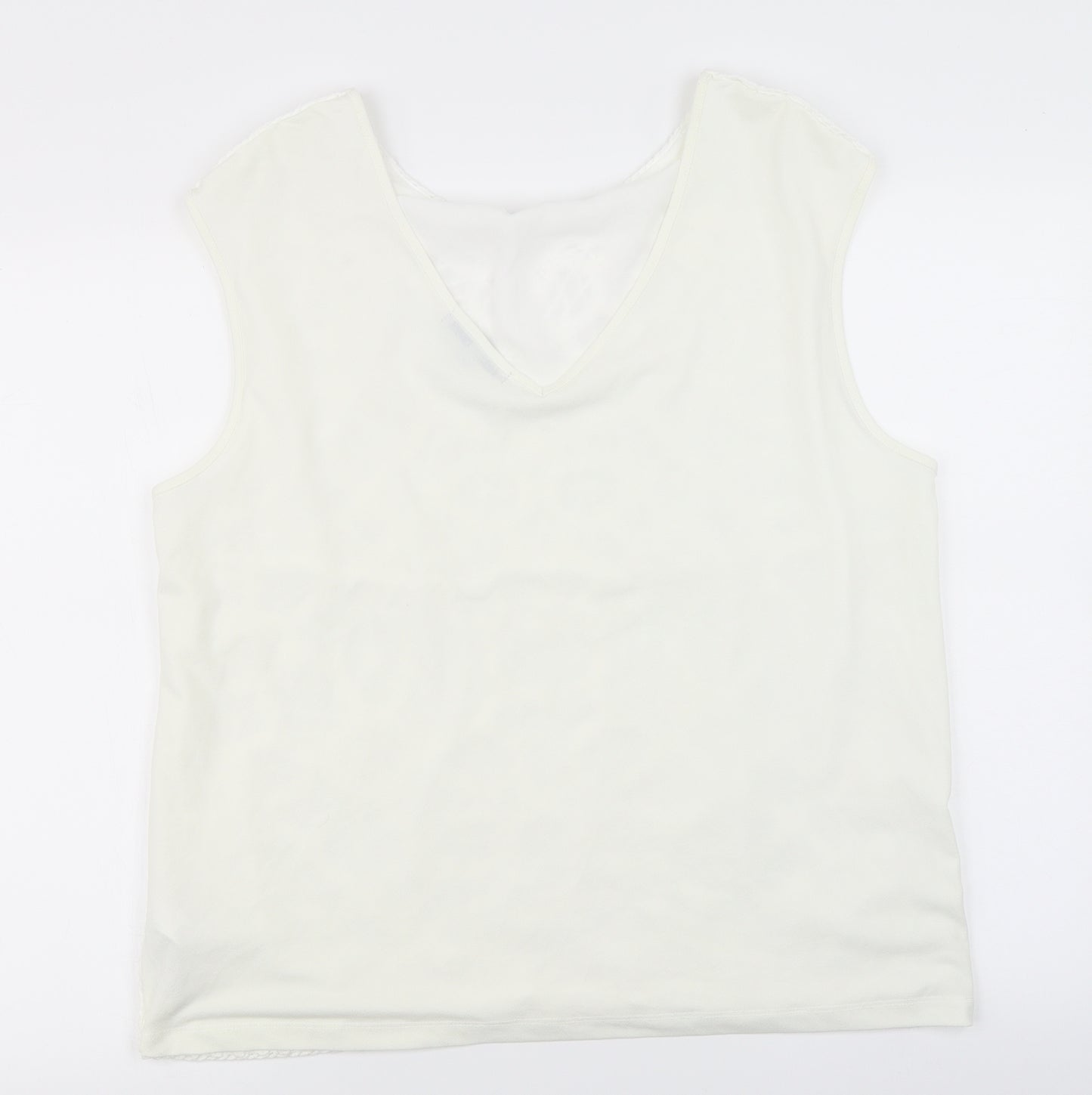 NEXT Womens White   Basic Tank Size L  - Knitted overlay