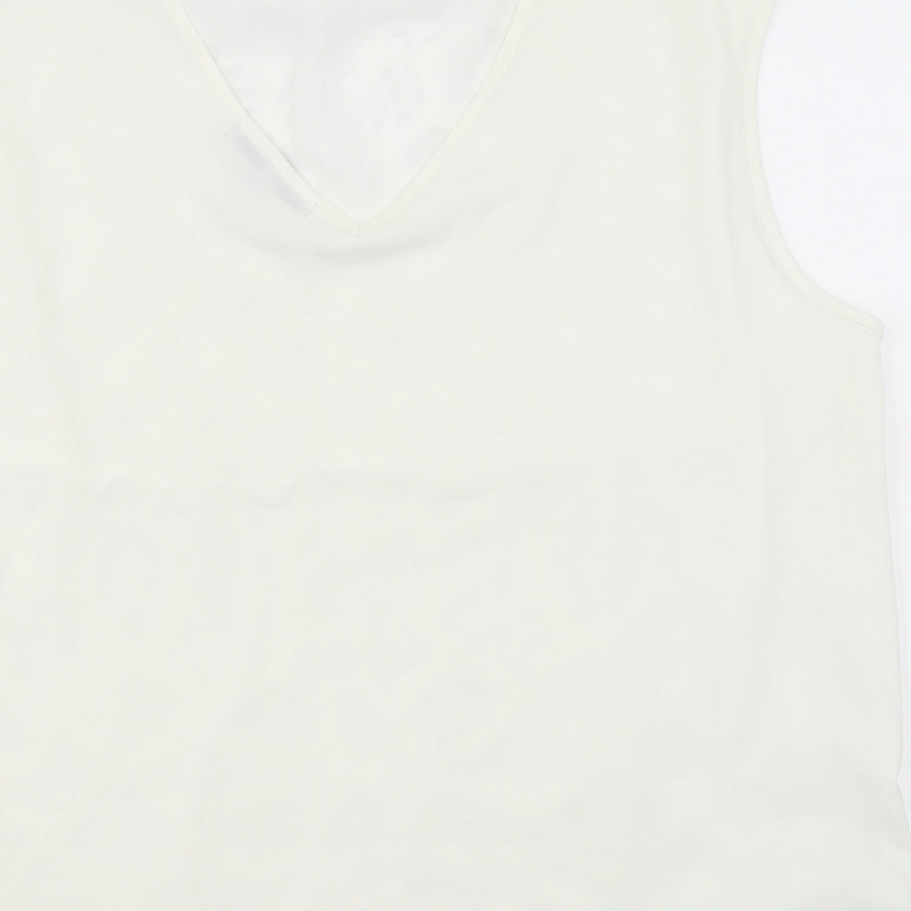 NEXT Womens White   Basic Tank Size L  - Knitted overlay