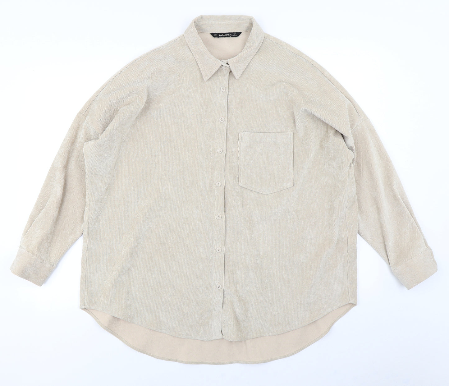 Zara Womens Beige   Basic Button-Up Size L