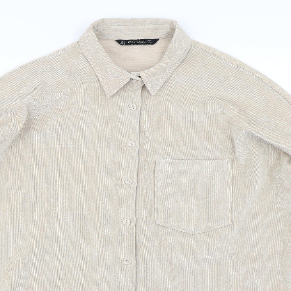 Zara Womens Beige   Basic Button-Up Size L