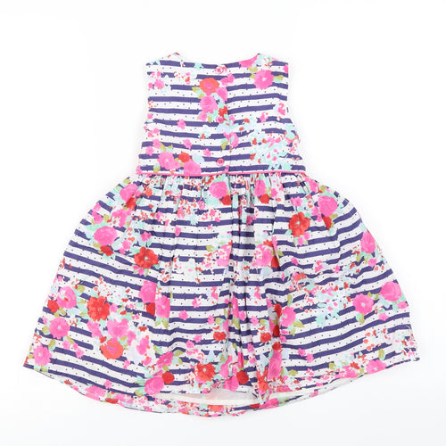 TU Girls Blue Striped  Fit & Flare  Size 18-24 Months