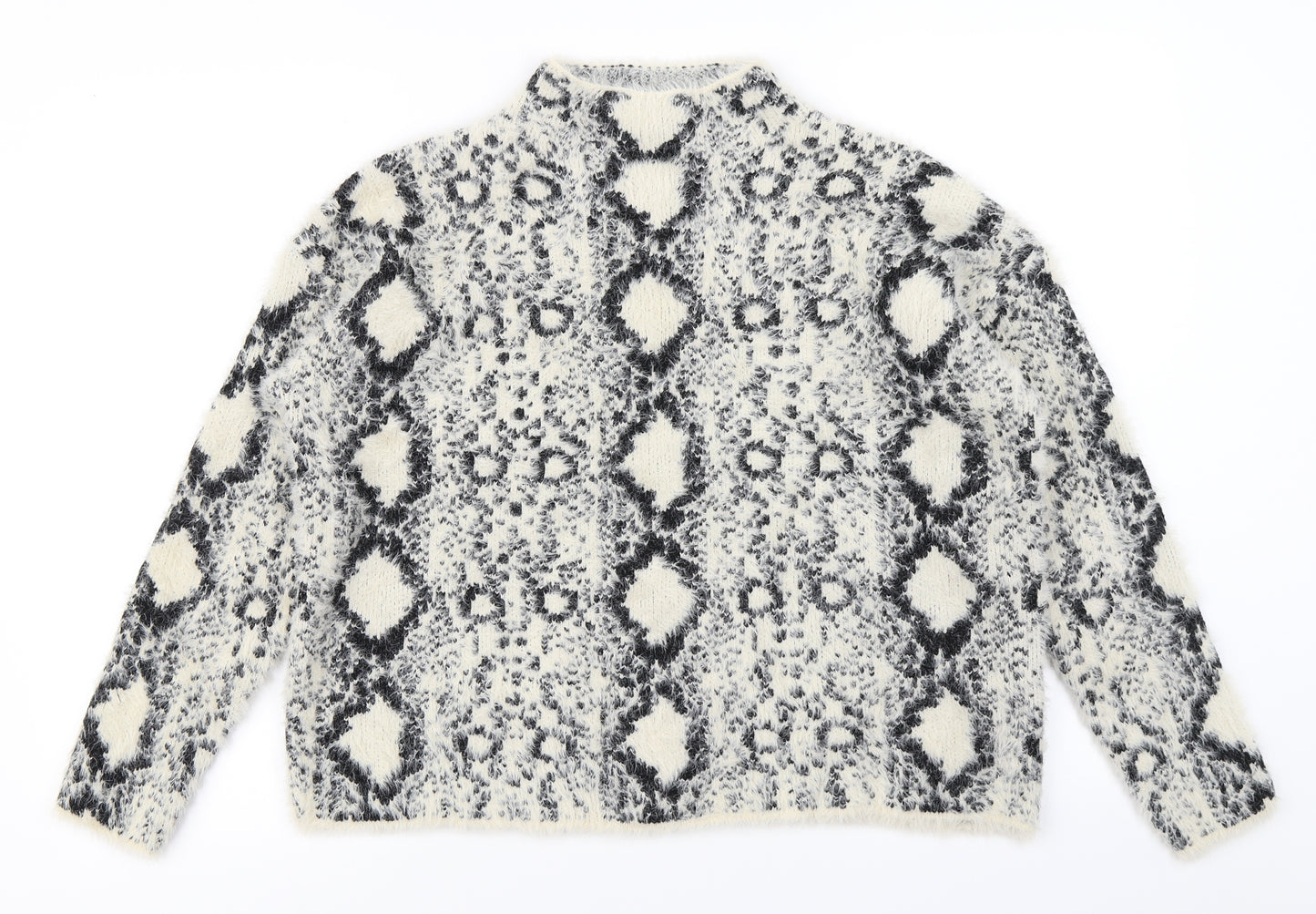 New Look Womens Beige Animal Print  Pullover Jumper Size M