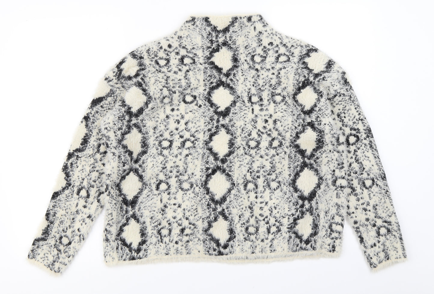 New Look Womens Beige Animal Print  Pullover Jumper Size M