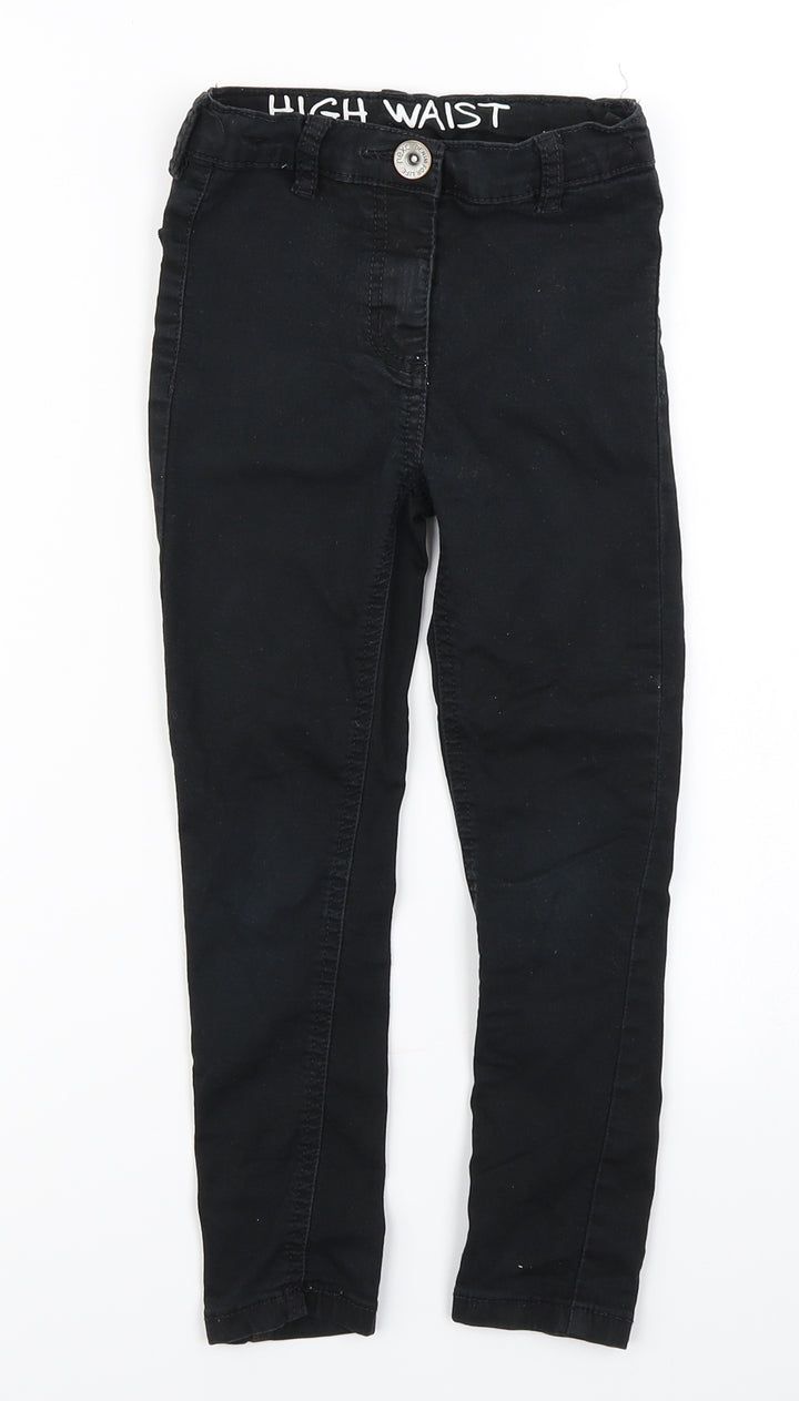 NEXT Girls Black Denim Skinny Jeans Size 6 Years - High Waist