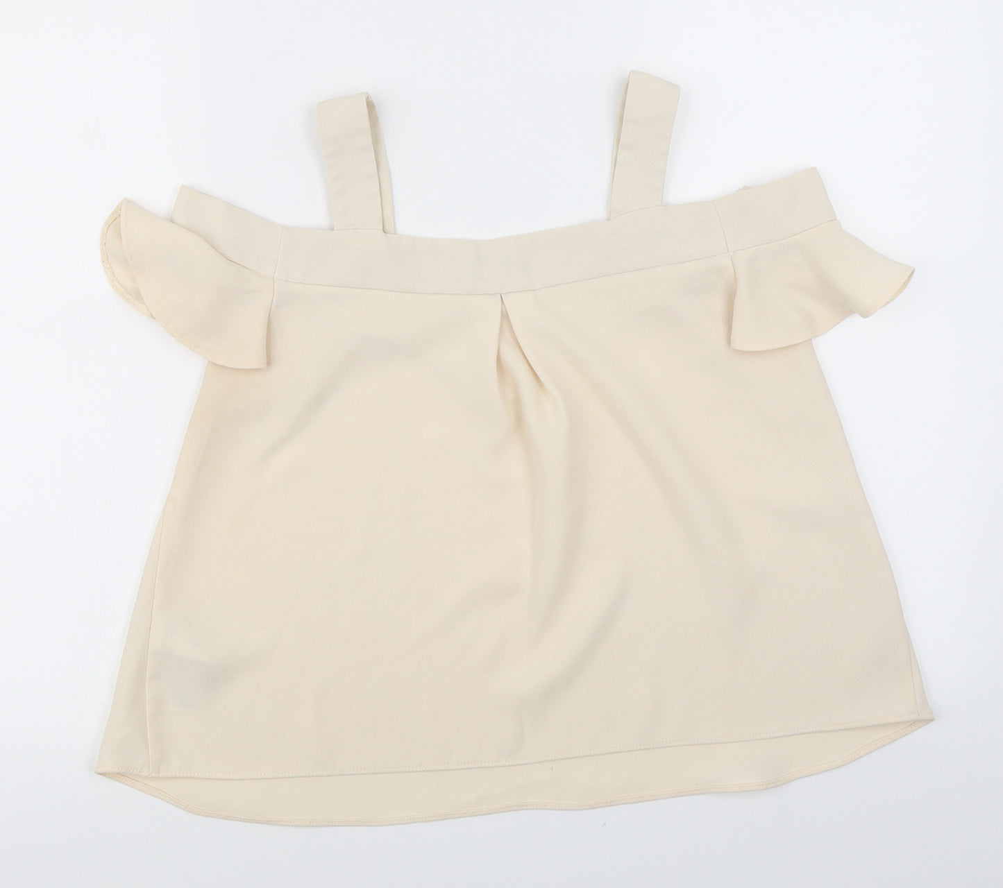Topshop Womens Beige   Basic Blouse Size 8  - cold shoulder