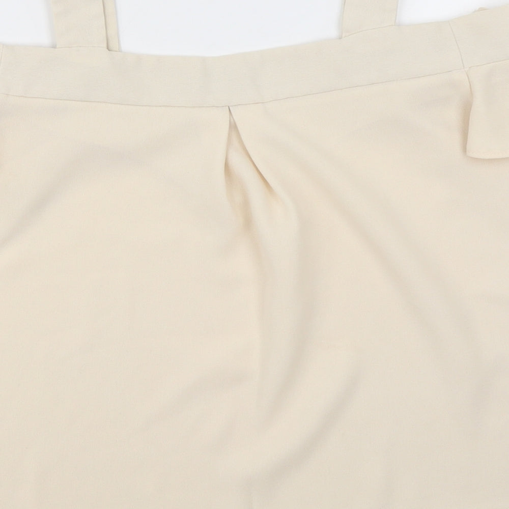 Topshop Womens Beige   Basic Blouse Size 8  - cold shoulder