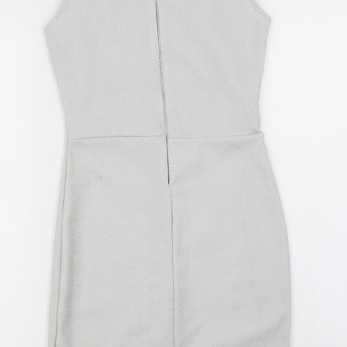 Ribbon Womens Silver   Bodycon  Size 8