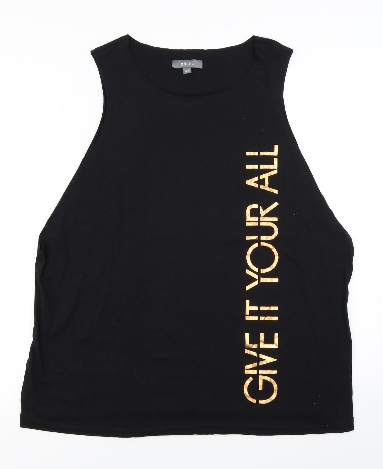Studio Womens Black   Basic Tank Size 16