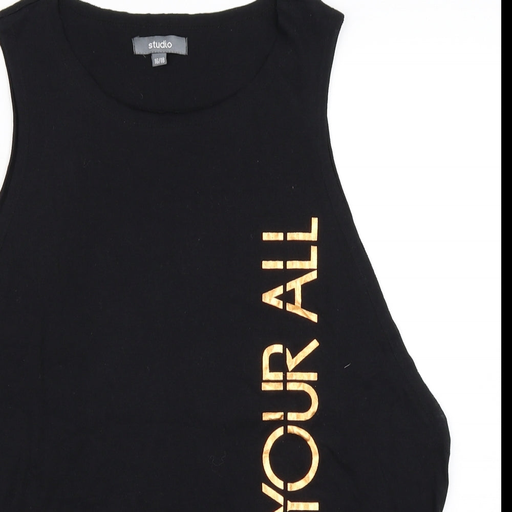 Studio Womens Black   Basic Tank Size 16