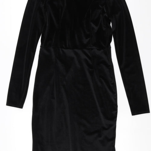 Boohoo Womens Black   Sheath  Size 10  - velvet