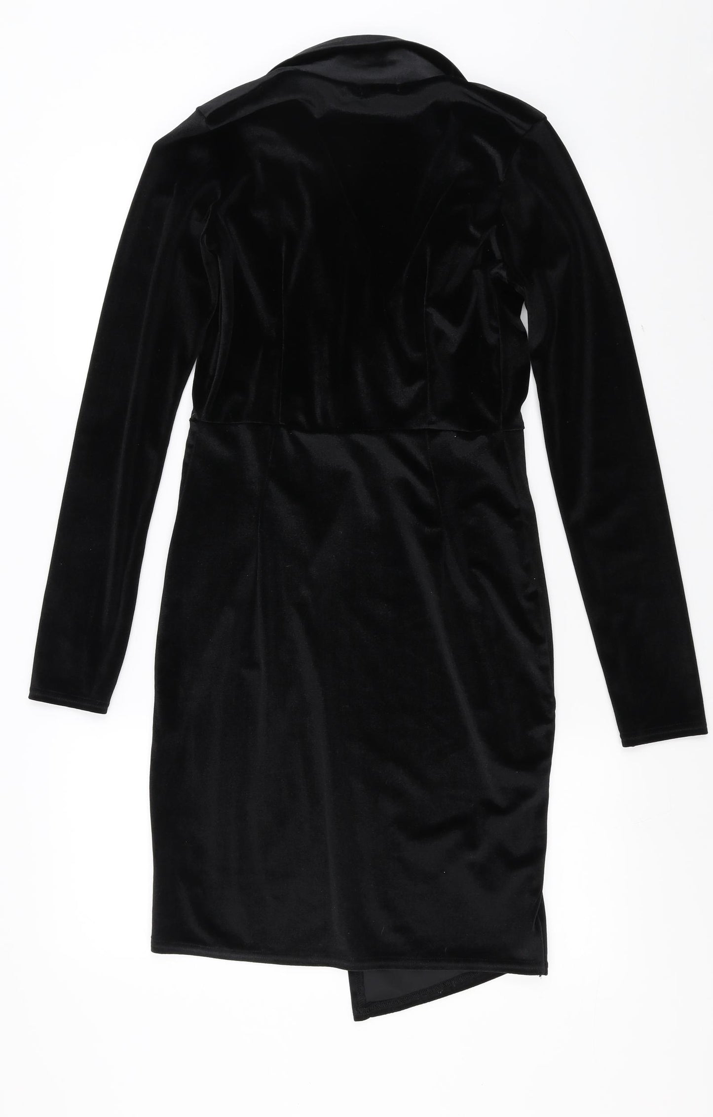 Boohoo Womens Black   Sheath  Size 10  - velvet