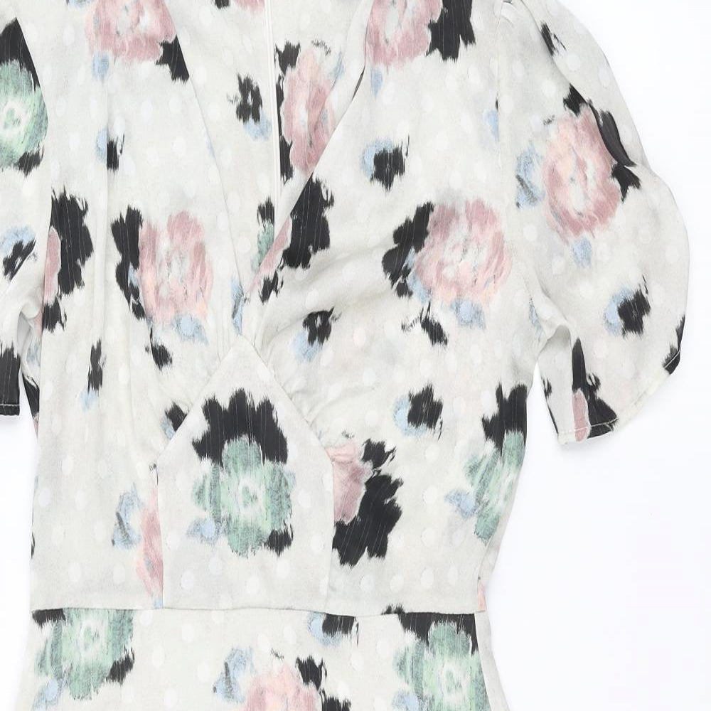 Topshop Womens Multicoloured Floral  Fit & Flare  Size 8