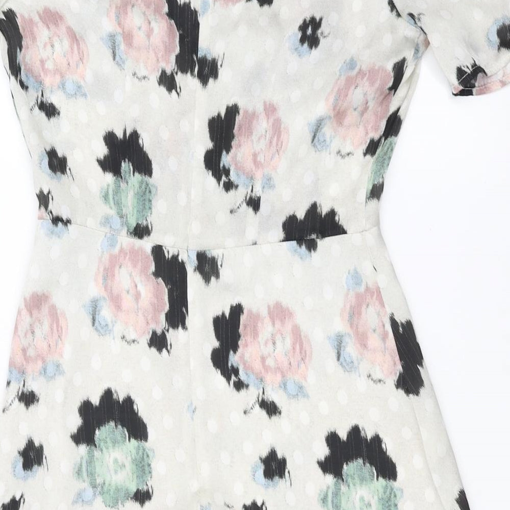 Topshop Womens Multicoloured Floral  Fit & Flare  Size 8