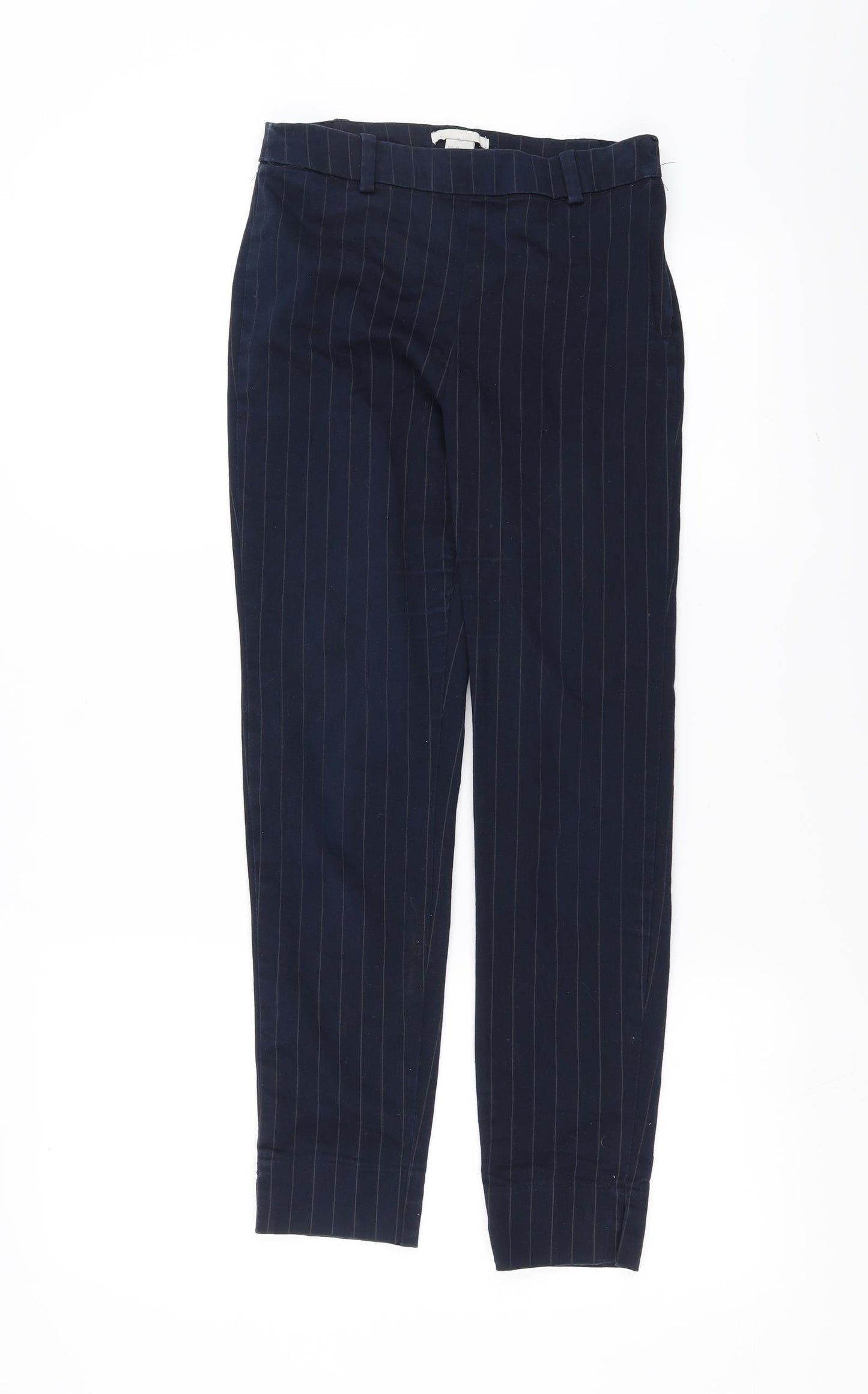 H&M Womens Blue Striped  Trousers  Size 6 L26 in
