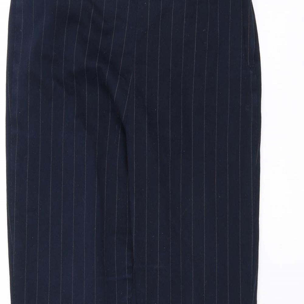 H&M Womens Blue Striped  Trousers  Size 6 L26 in