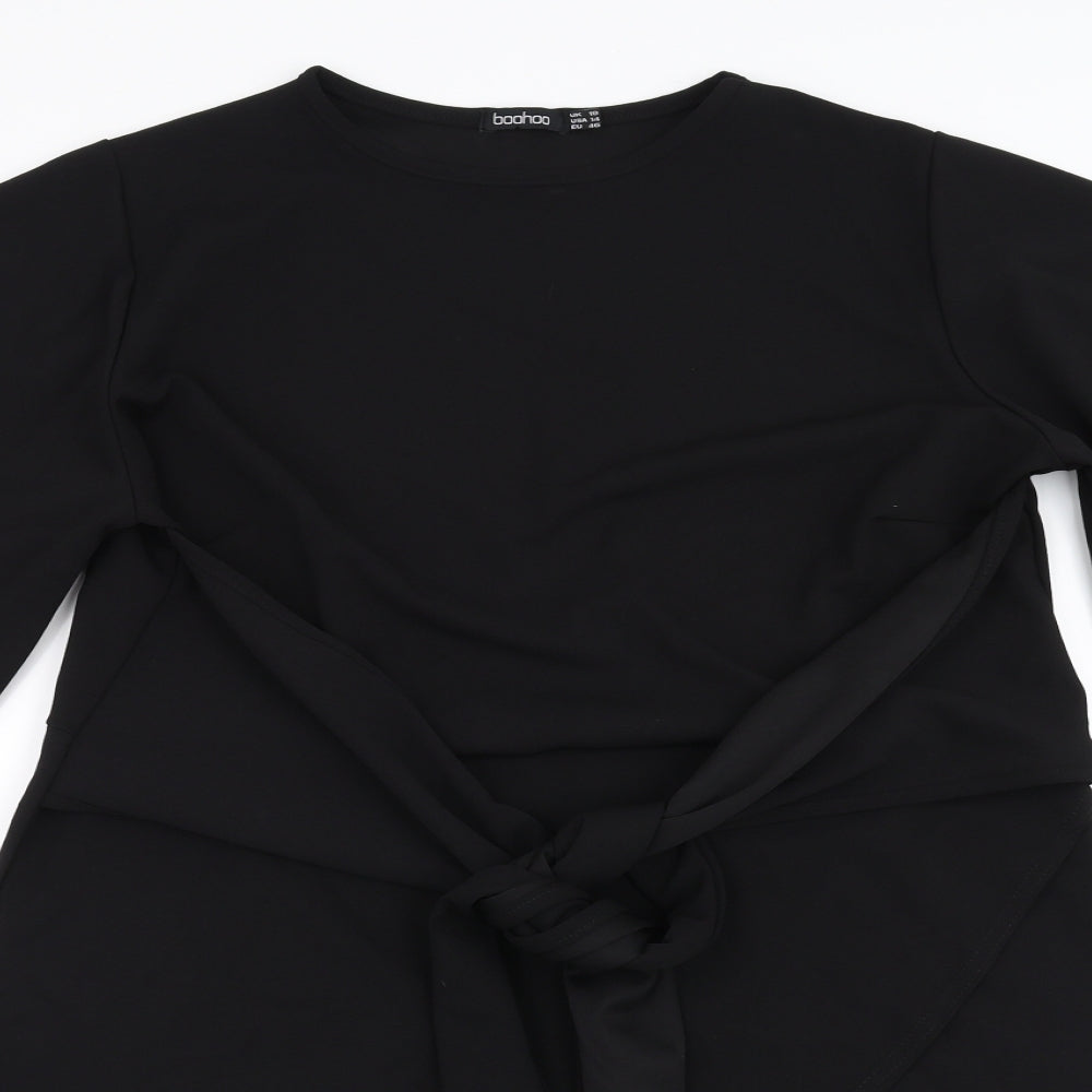 Boohoo Womens Black   Shift  Size 18  - tie Front Detail