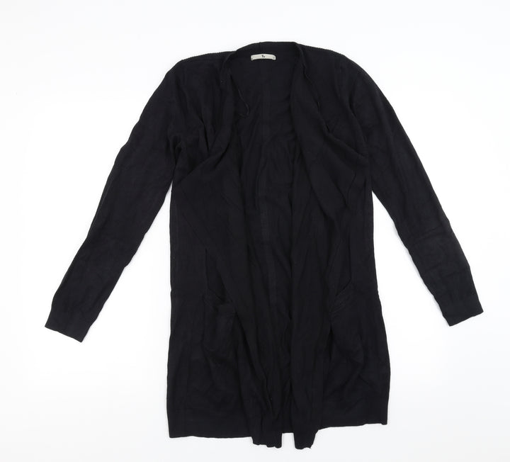 Sainsburys Womens Black   Cardigan Jumper Size 10  - waterfall front