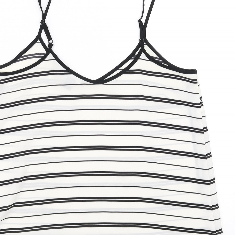 Primark Womens White Striped  Camisole Blouse Size 12