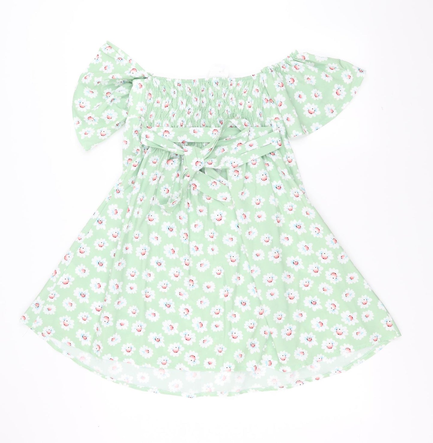 Boohoo Womens Green Floral  Skater Dress  Size 12