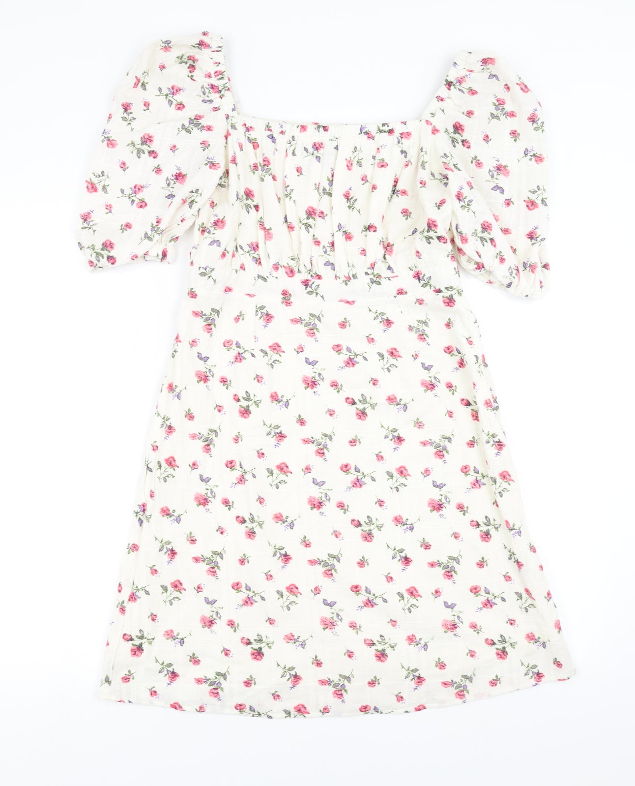 Primark Womens Ivory Floral  Fit & Flare  Size 12
