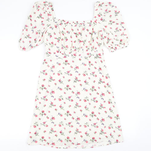 Primark Womens Ivory Floral  Fit & Flare  Size 12
