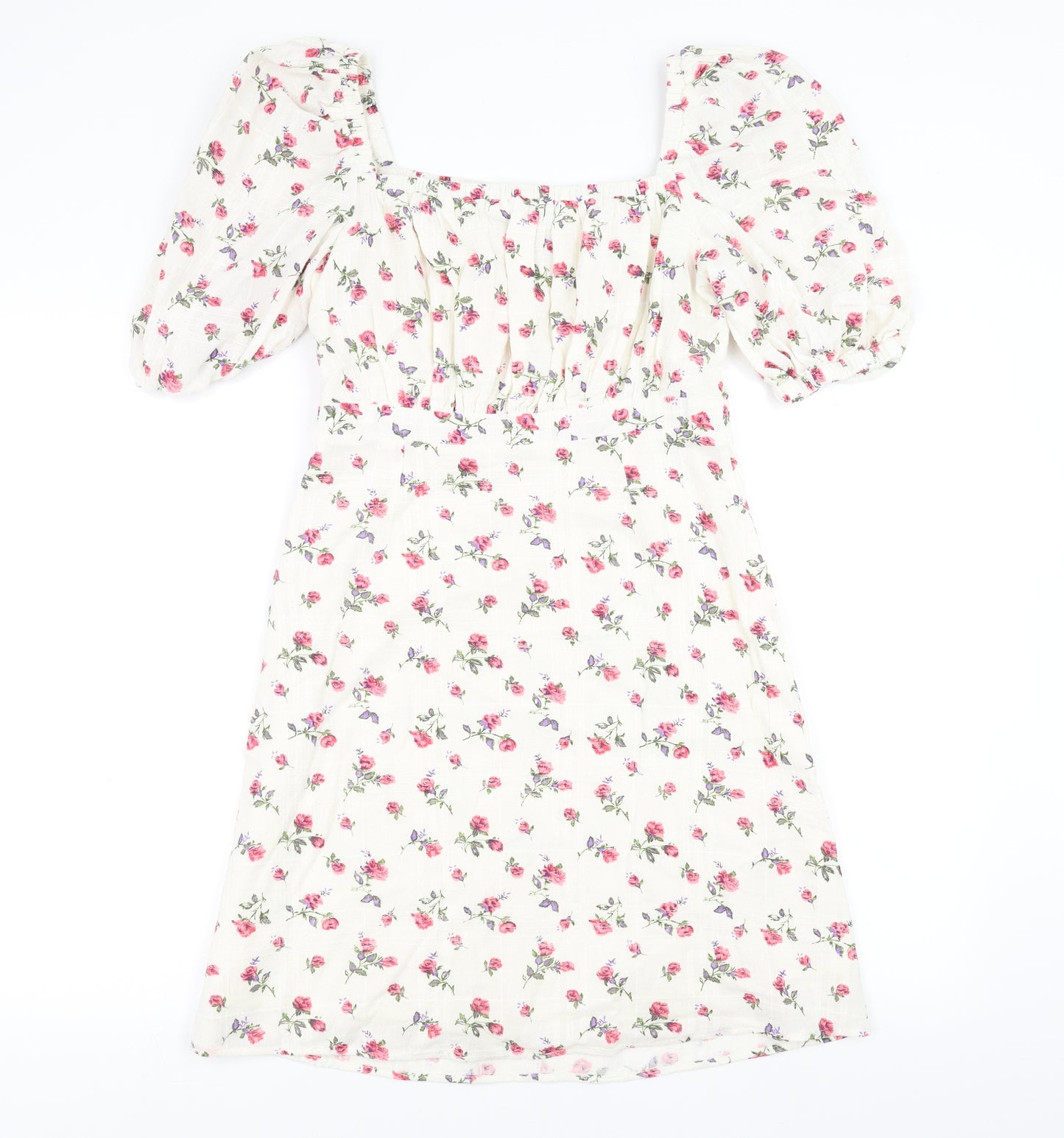 Primark Womens Ivory Floral  Fit & Flare  Size 12