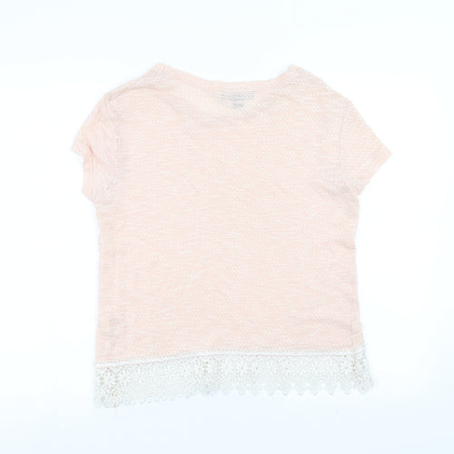 Primark Womens Pink   Pullover Jumper Size 12  - floral lace hem