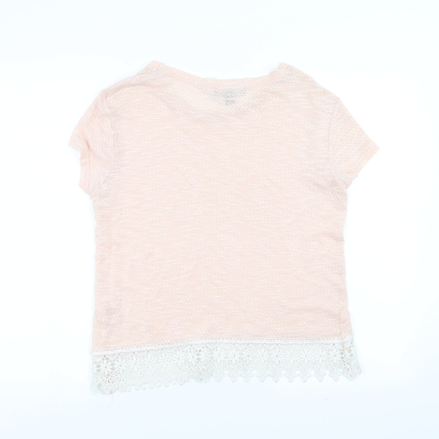 Primark Womens Pink   Pullover Jumper Size 12  - floral lace hem