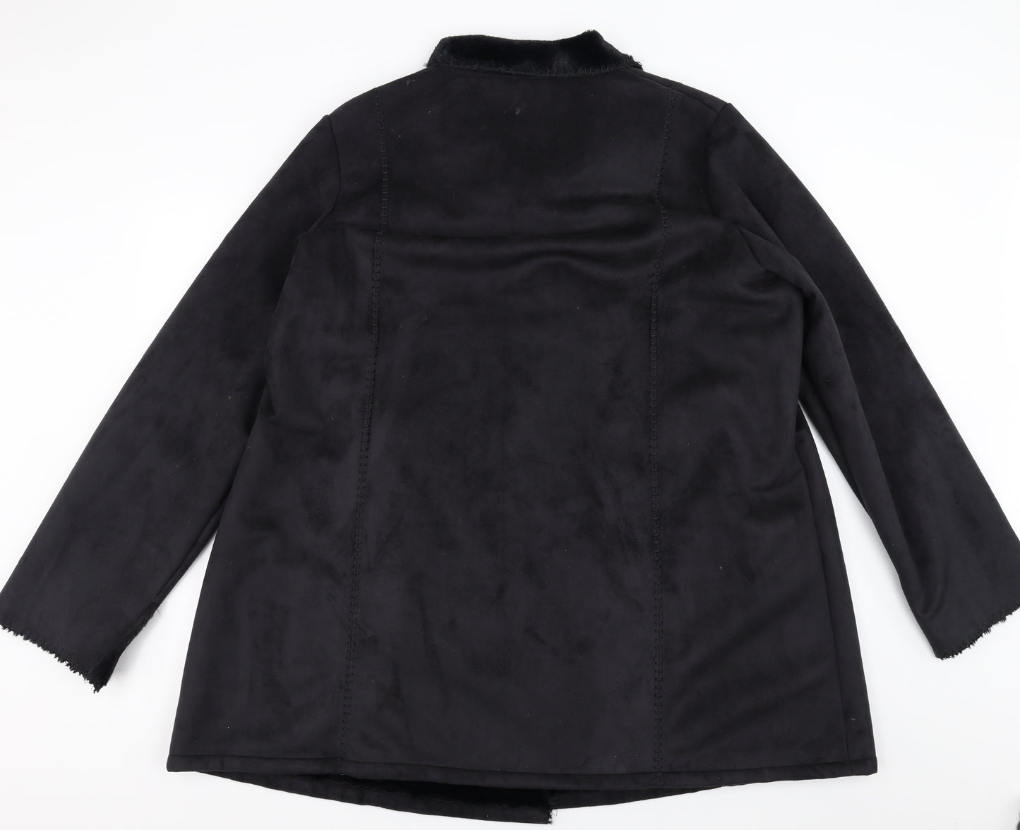 BM Womens Black   Jacket Coat Size 24  - faux fur lined