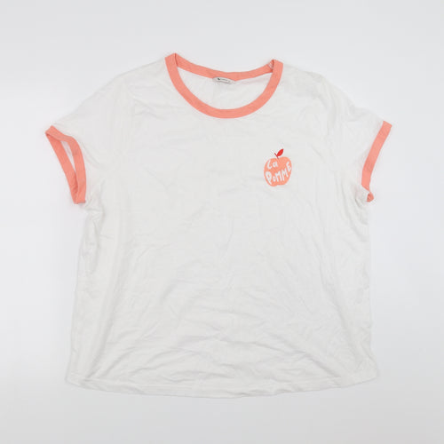 Sainsburys Womens White   Basic T-Shirt Size 18  - la pomme