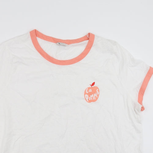 Sainsburys Womens White   Basic T-Shirt Size 18  - la pomme