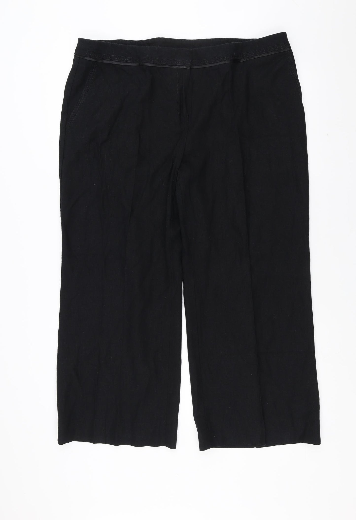 Marks and Spencer Womens Black   Trousers  Size 20 L25 in - cropped