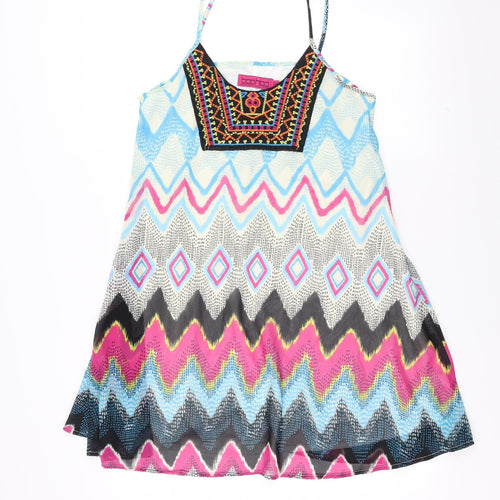 Boohoo Womens Multicoloured Geometric  Trapeze & Swing  Size 10