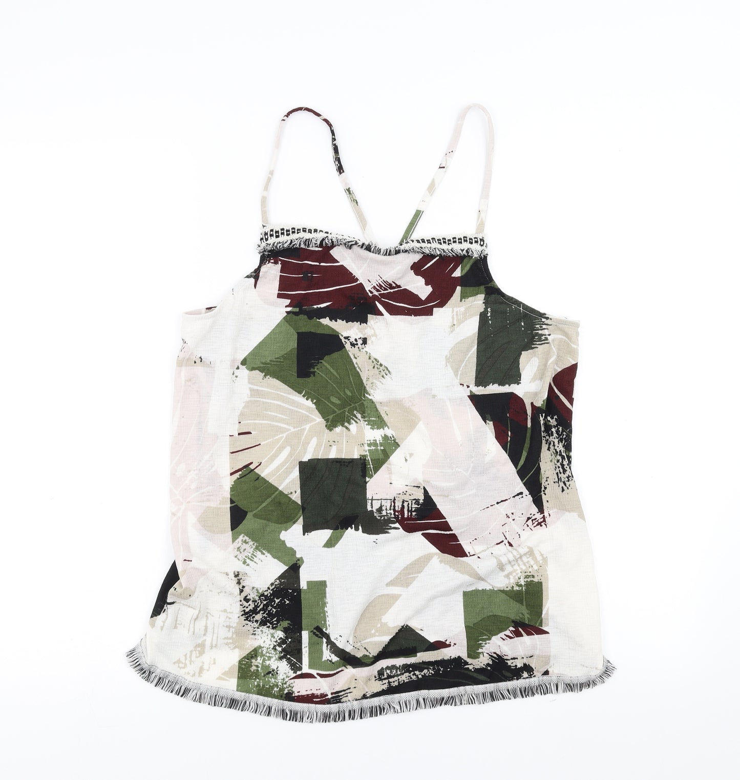 NEXT Womens Green Geometric  Camisole Blouse Size 16  - Abstract Design