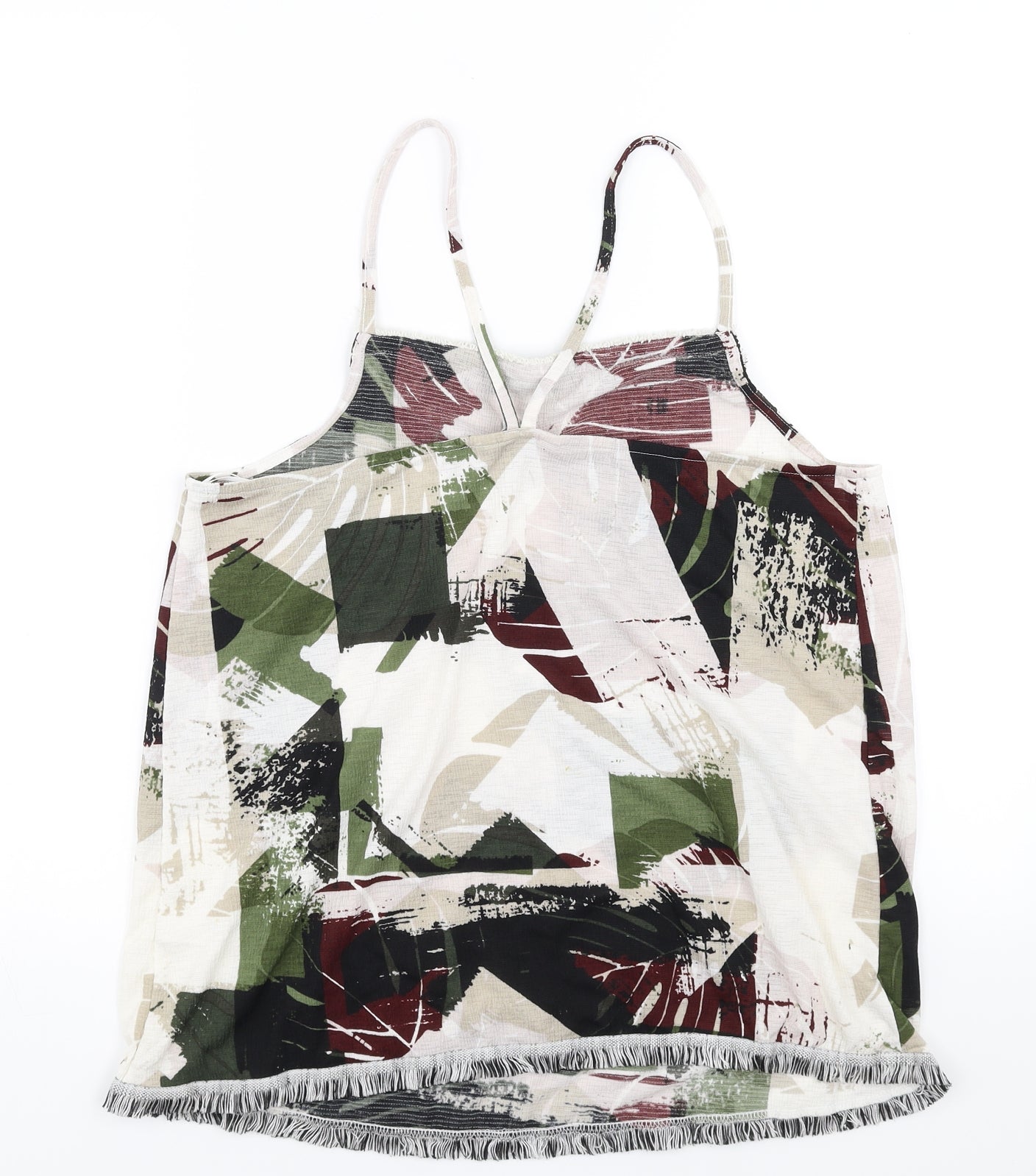NEXT Womens Green Geometric  Camisole Blouse Size 16  - Abstract Design