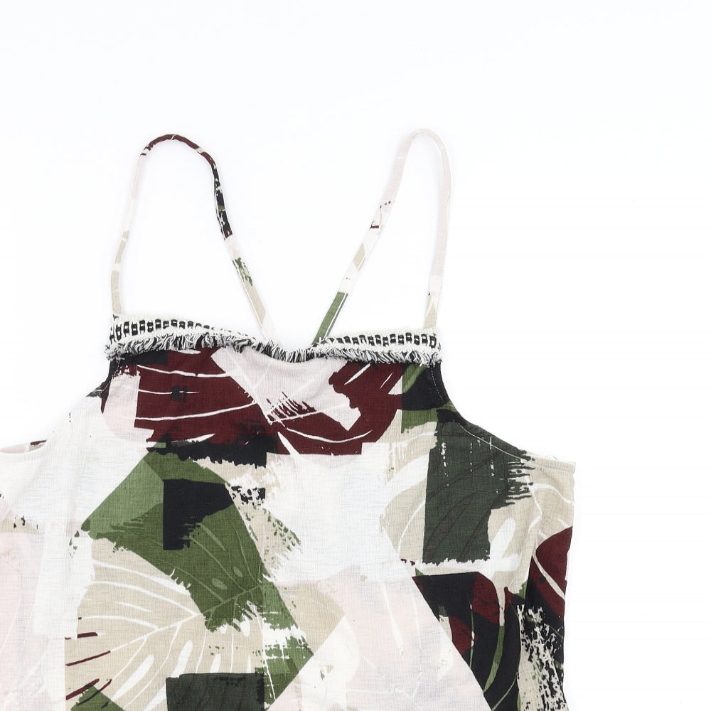 NEXT Womens Green Geometric  Camisole Blouse Size 16  - Abstract Design
