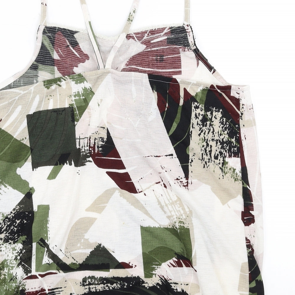 NEXT Womens Green Geometric  Camisole Blouse Size 16  - Abstract Design