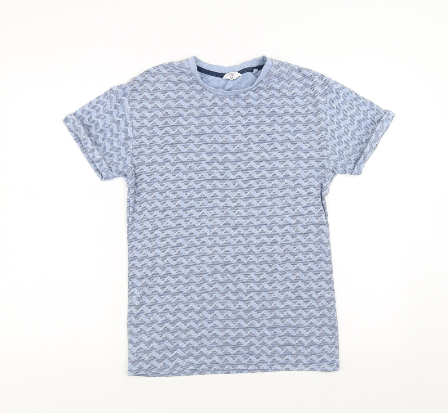 NEXT Womens Blue Geometric  Basic T-Shirt Size XS